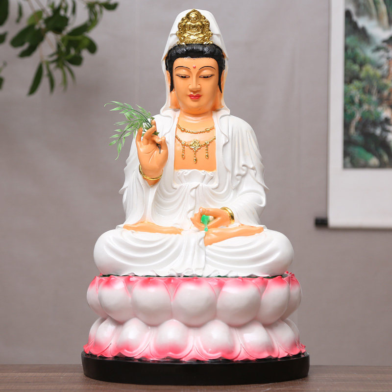 寺庙供奉佛像镇宅树脂白衣观音