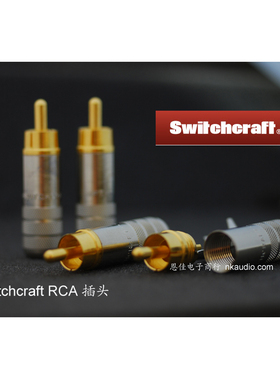美国原装 Switchcraft 3502ABAu RCA插头镀金信号头 莲花头 黑色