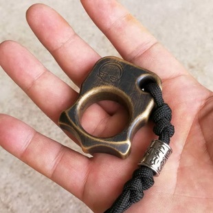 防卫防身纯铜指虎 加厚黄铜指虎 复古做旧 把玩破窗神器 送刀坠