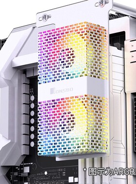 乔思伯内存散热器NF-2白色ARGB幻彩神光同步主动散热温控风扇