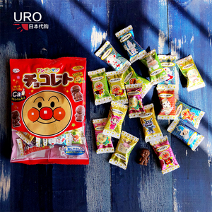 日本不二家面包超人巧克力儿童宝宝护齿牛奶巧克力糖宝宝零食69g