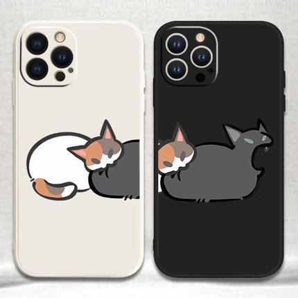 可爱猫咪情侣手机壳适用于iPhone17苹果16/16promax/15/14OPPO华为Magic6proVIVOx200小米15/1413Pro三星