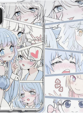 日系动漫插画少女手机壳适用于苹果13promaxOPPO华为VIVO小米三星