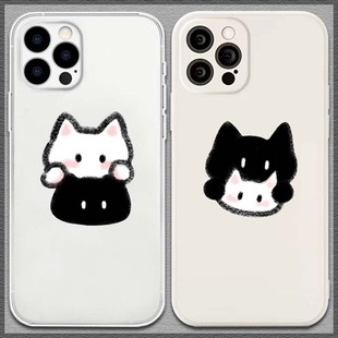 情侣手机壳适用于iPhone17苹果16promaxOPPOF17PRO华为Nova12VIVO小米三星硅胶荣荣耀透明闺蜜可爱小众一对