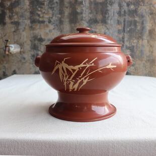 云南建水紫陶汽锅鸡蒸锅煲汤锅高脚1号家用亮光紫陶气锅汽锅鸡锅