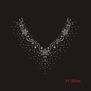 烫钻 领口图 毛衫 841 烫图DIY 烫钻图 烫钻烫图 V领