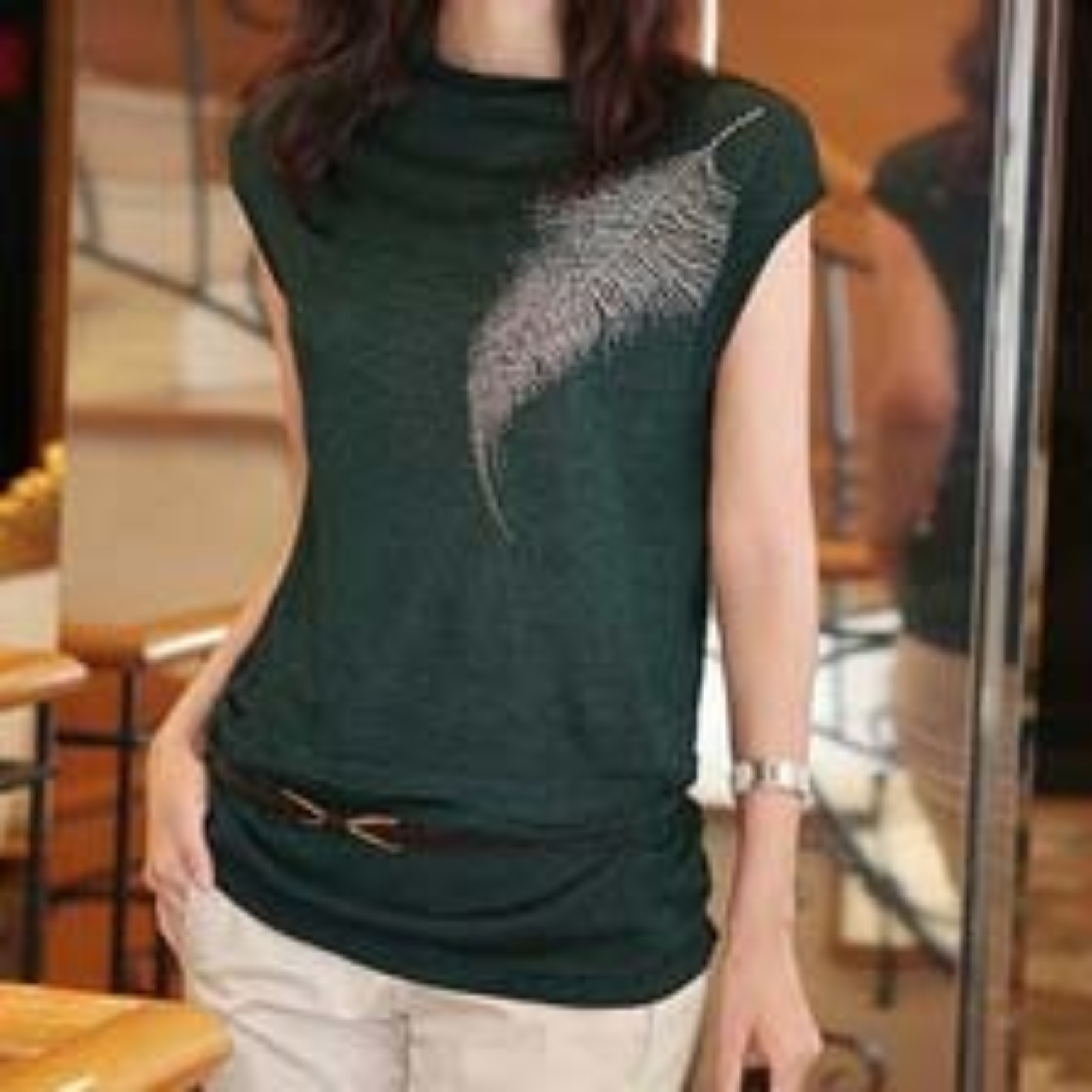 大羽毛烫钻可换色可定制