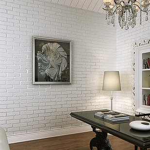 砖墙壁纸简约风格红灰蓝白色砖墙纸复古水泥工装餐厅背景卷装墙纸