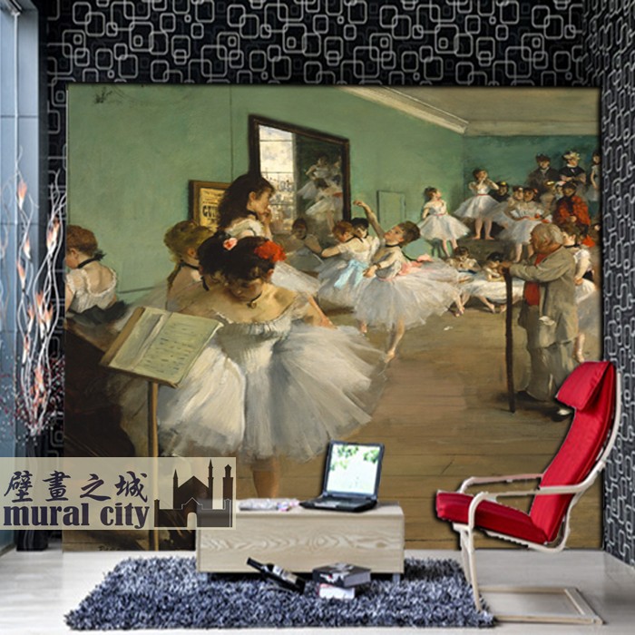 埃德加德加芭蕾舞女墙纸印象派风格名画油画壁纸舞者演员壁画背景