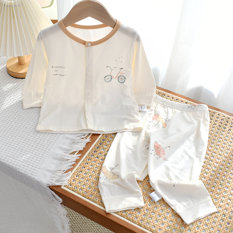 莫代尔凉爽宝宝空调服对开套装