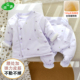 宝宝加厚夹棉套装 分体保暖内搭高腰冬季 纯棉大PP婴儿棉衣两件套