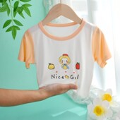 空调男童上衣一岁女宝宝短袖 婴幼儿t恤夏薄莫代尔冰丝半袖 夏装 t恤