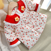 女宝宝棉衣外套冬季 洋气夹棉保暖红色外穿上衣小棉袄儿童棉服冬装