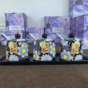 濑户烧陶瓷调料罐套装