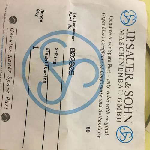 船舶空压机SAUER 备件only valid with original 002605 s-Ring议