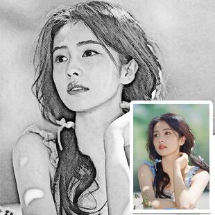 真人照片转手绘照片转铅笔素描画像代画铅笔画肖像人物电子版