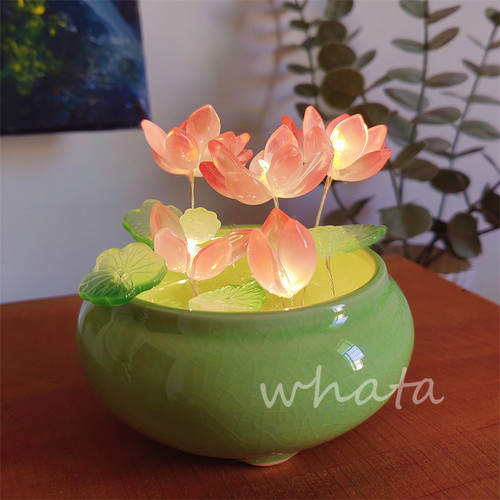 手工diy材料包荷花小夜灯
