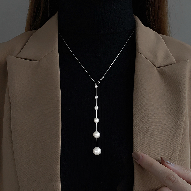 银奥925银毛衣链女银项链