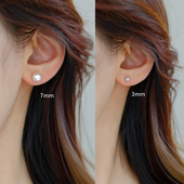 999纯银淡水珍珠耳钉女2025年新款 潮爆款 高级感925耳环小耳饰