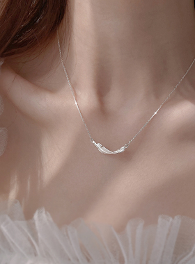 925纯银羽毛925纯银十字链女