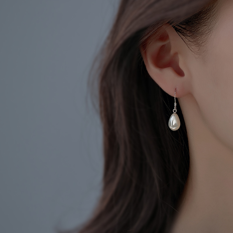 925纯银水滴耳环女冷淡风高级感