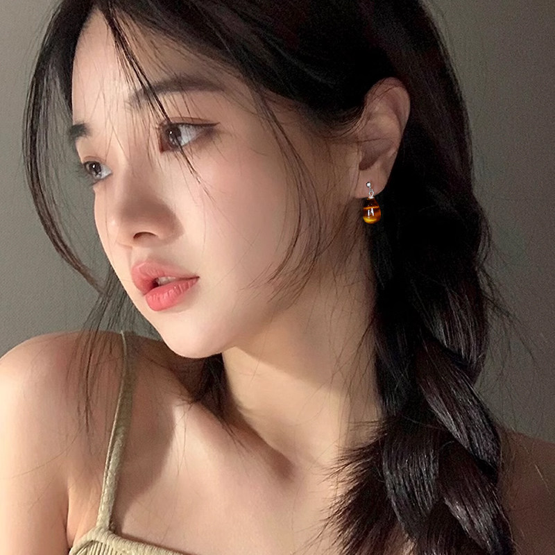 银奥马蜂窝纯银女生未镶嵌耳钉