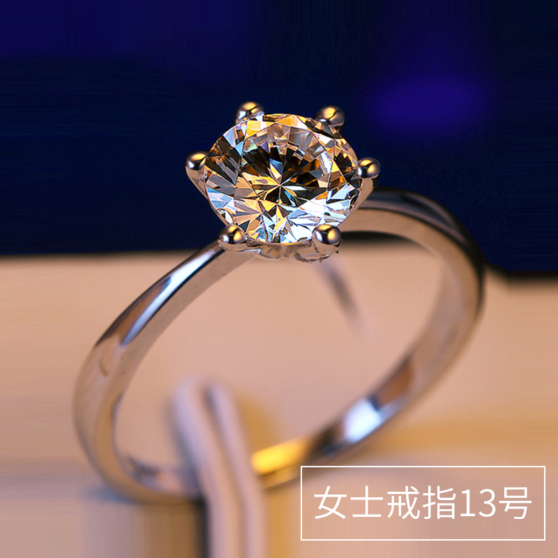 Nhẫn Kim Cương 1 Carat Bạc Nguyên Chất 925 Nhẫn Kim Cương Giả Kim Cương Nhẫn Đôi Kim Cương Moissanite Cặp Đôi Cầu Hôn Kết Hôn Cho Nữ Đính Hôn Giả