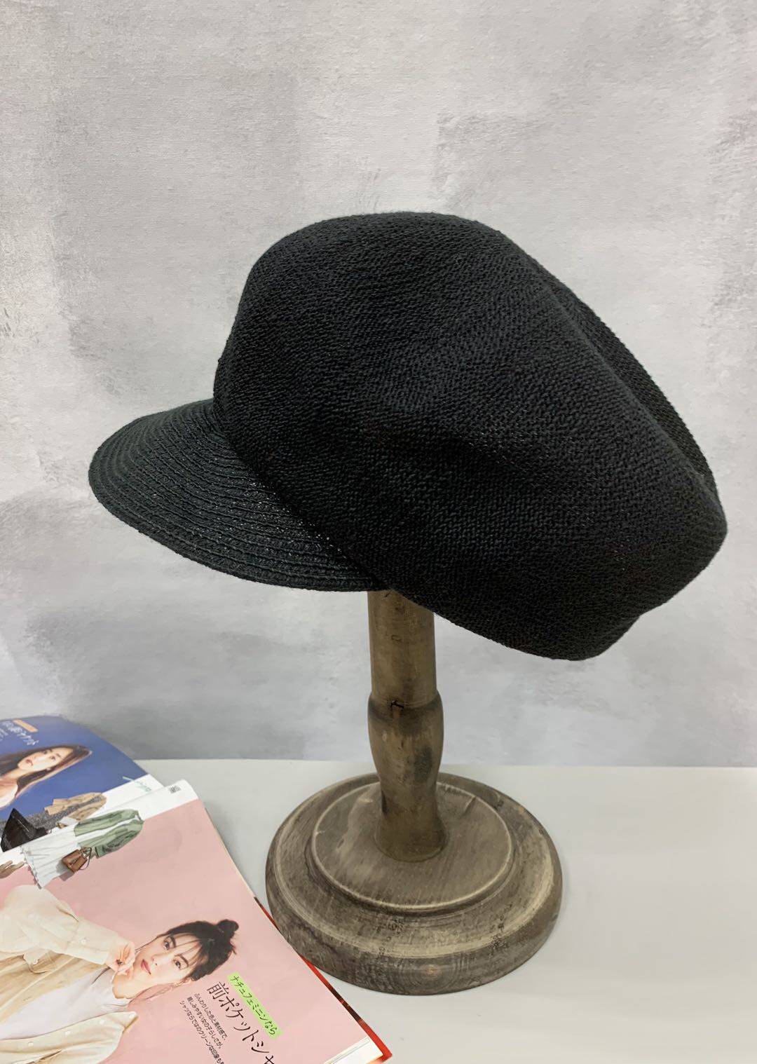 出口日本新品女式春夏天百搭棉麻凹造型时尚遮阳画家帽鸭舌帽子
