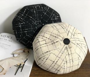 洋气休闲百搭气质贝雷帽八角帽子 小香风复古时尚 出口日本新款 女式