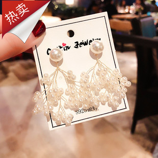 不规则夸张珍珠树枝耳环气质韩国个性网红耳饰耳坠感耳钉女