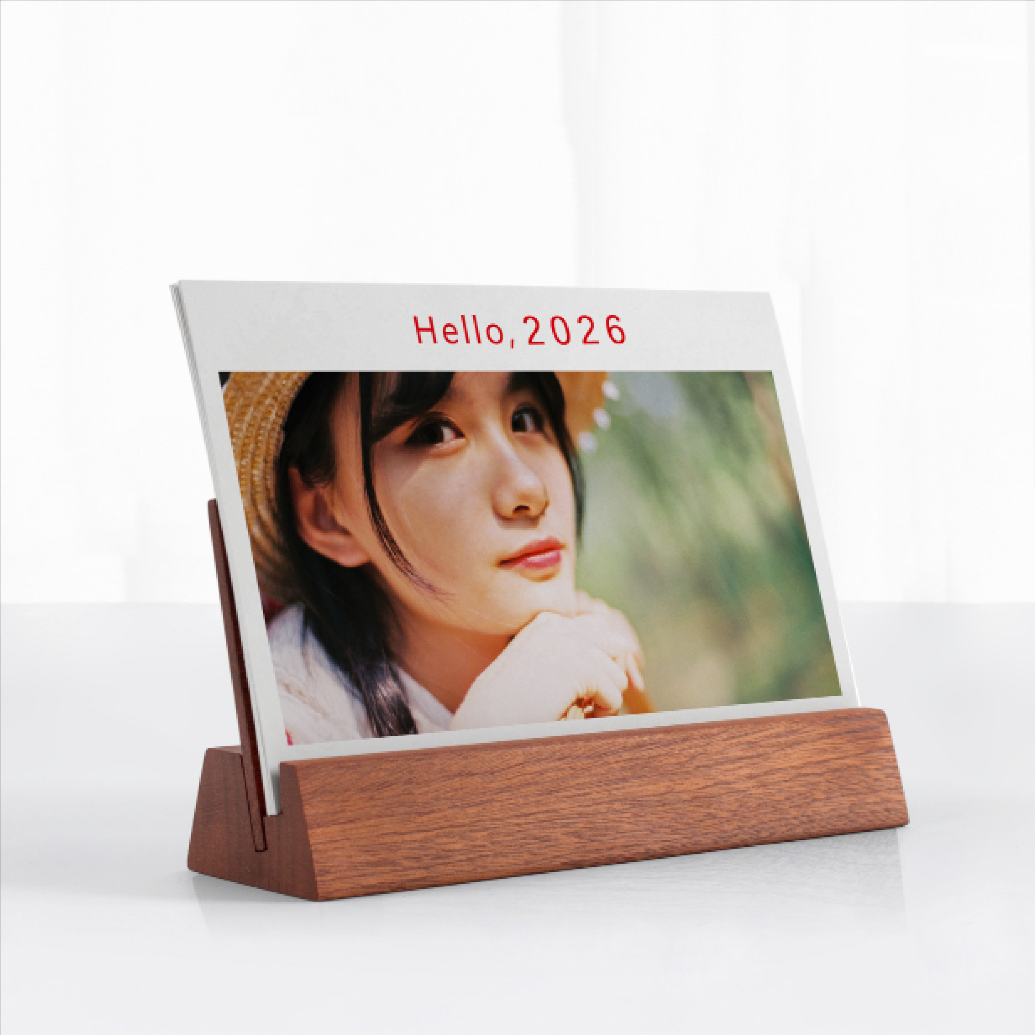 2026年木质台历定制diy创意照片自制订制日历实木支架底座制作
