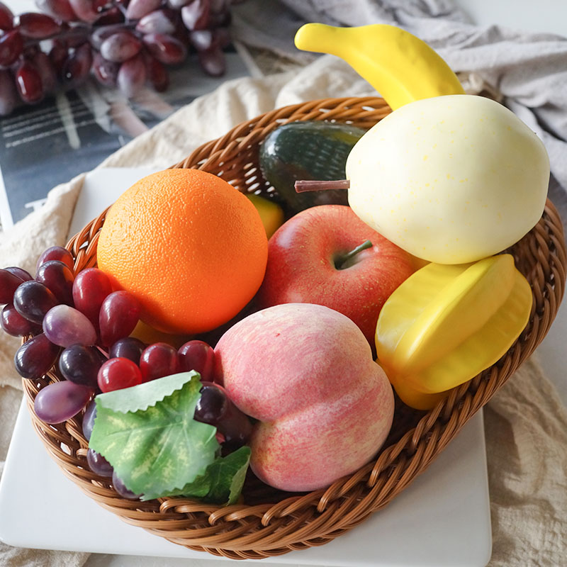 高品质仿真水果蔬菜模型摆件塑料假水果摆设装饰面包拍摄道具