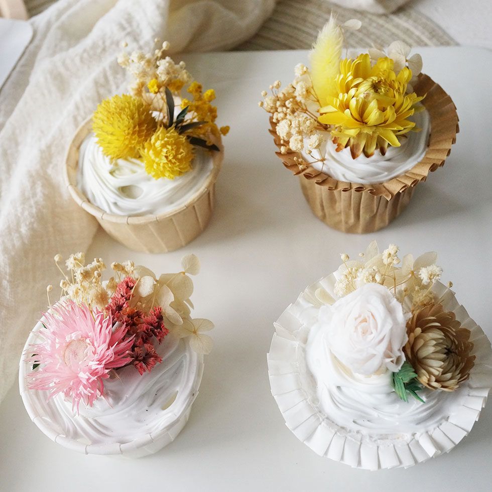 仿真纸杯小蛋糕玫瑰干花甜品玩具摆设拍照食物道具假饼干蛋糕模型