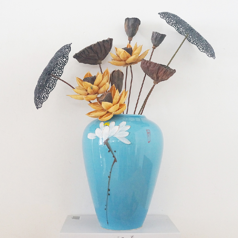 新中式花艺干莲蓬天然干花装饰客厅花束干花禅意插花摆件