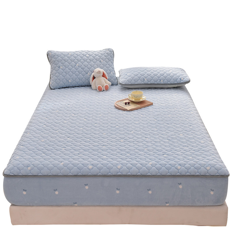 珊瑚牛奶绒夹棉床笠床罩单件席梦思床垫保护罩床垫套防尘罩床罩套