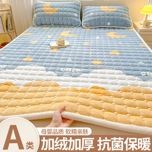 A类抗菌加厚牛奶绒床垫软垫