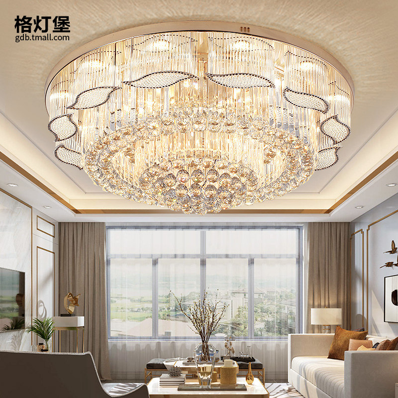 格灯堡水晶灯客厅灯大灯现代简约大气奢华金色吸顶灯卧室餐厅灯具