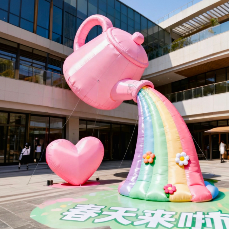 定制春天来啦微风爱心水壶浇花仿充气气模