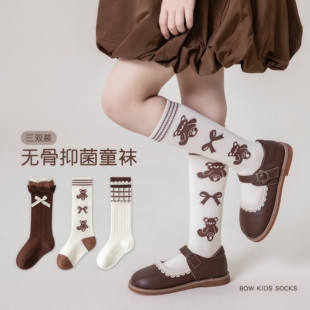 儿童袜子2025新款爆款女童袜夏薄款纯棉袜网纱袜配小皮鞋夏季长筒