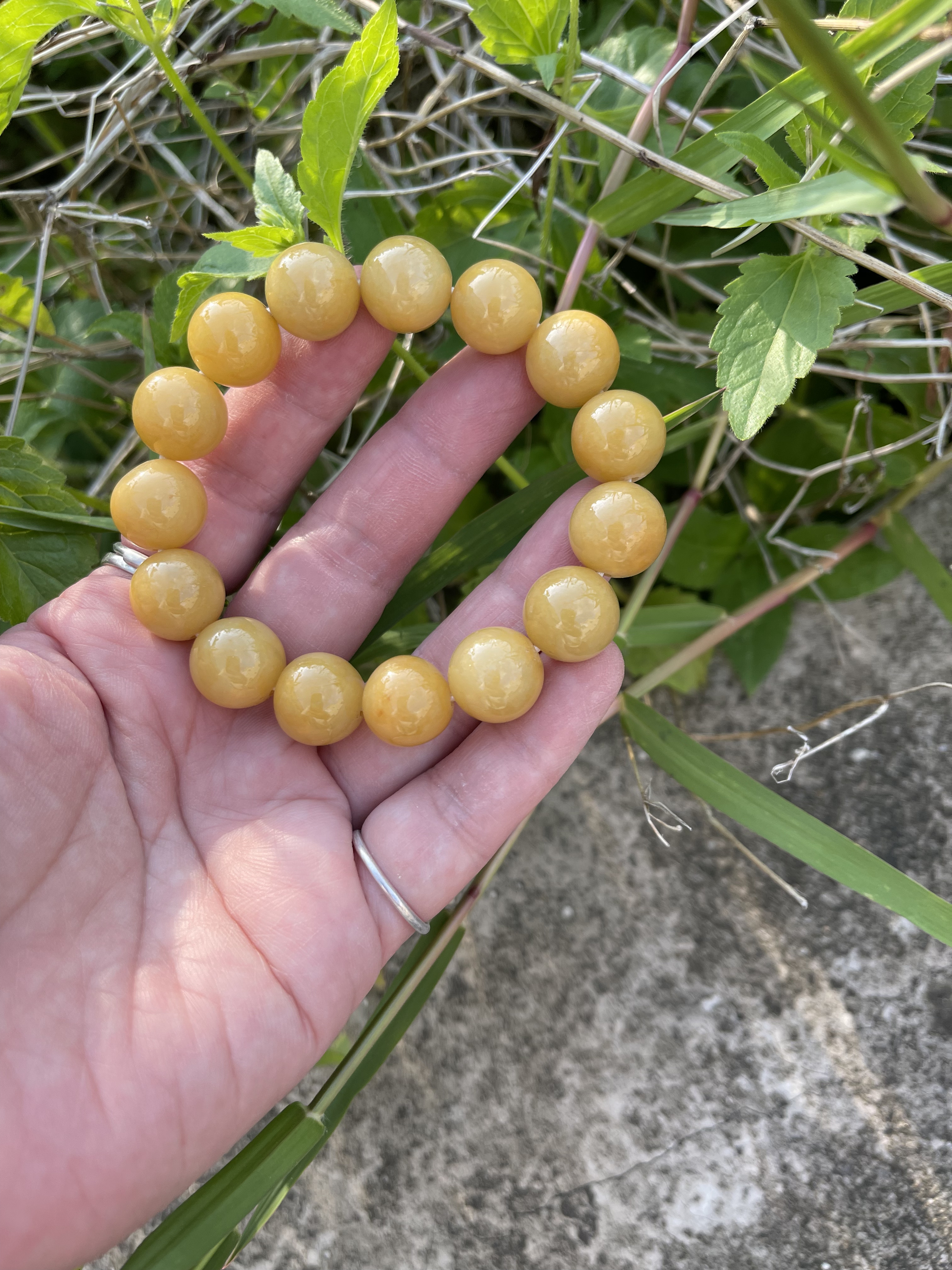 手串手链男女款玉石手饰黄翡翠红翡天然玉石翡翠14mm
