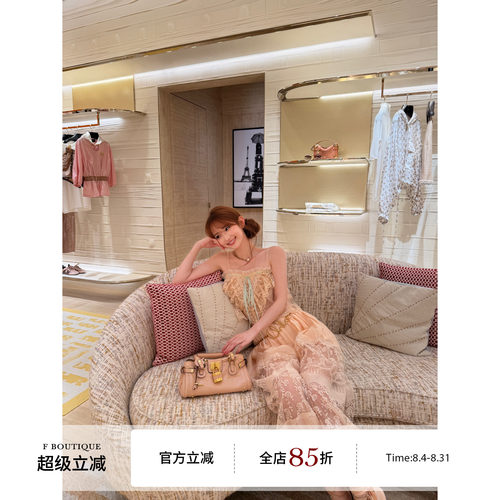 F boutique「Ch1oe欧洲限定」yb定制6种刺绣蕾丝吊带+绑带灯笼裤