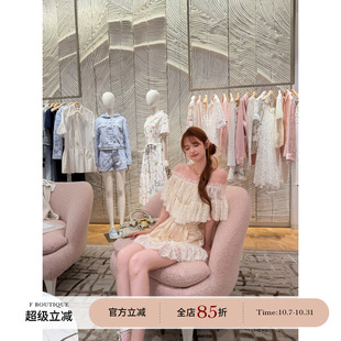 F boutique「蕾丝美学」Ch1oe重工定染19米蕾丝抽皱醋酸缎连体裤