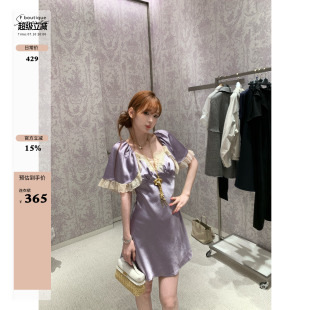 F boutique「Ch1oe典藏系」yb开版定染法蕾醋酸缎宫廷斗篷连衣裙