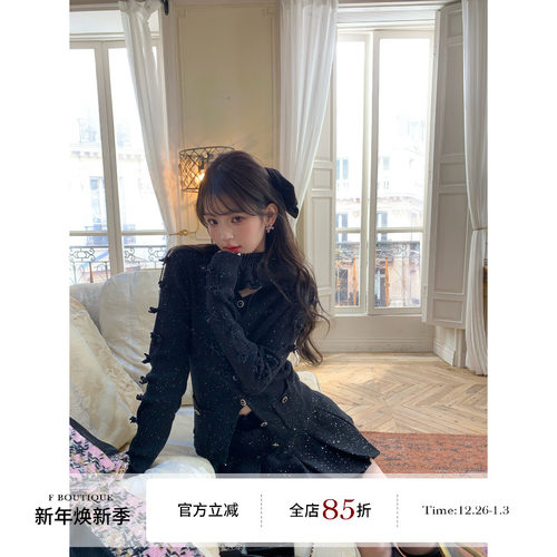F boutique 25k蝴蝶结高领亮片毛衣+短袖圆领针织衫