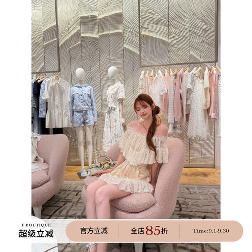 F boutique「蕾丝美学」Ch1oe重工定染19米蕾丝抽皱醋酸缎连体裤
