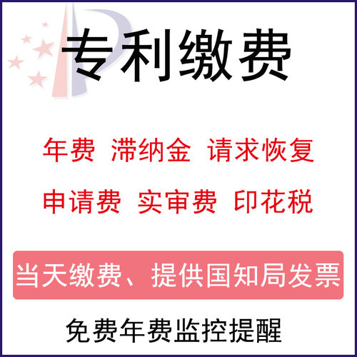专利代缴费代交外观实用发明专利年费/只需一个专利号/免费缴官费