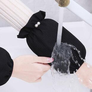 秋冬季短款防水袖套珍珠成人工作上班厨房专用手袖头防脏防污办公