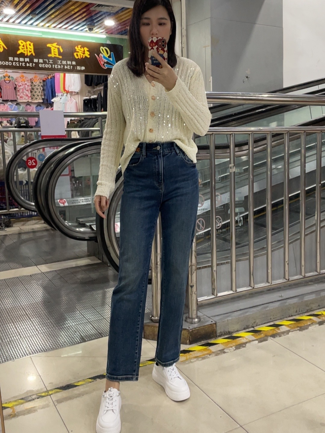 MiniBrand韩国MiniBrand春款新款蓝色宽松直筒牛仔裤显瘦牛仔裤