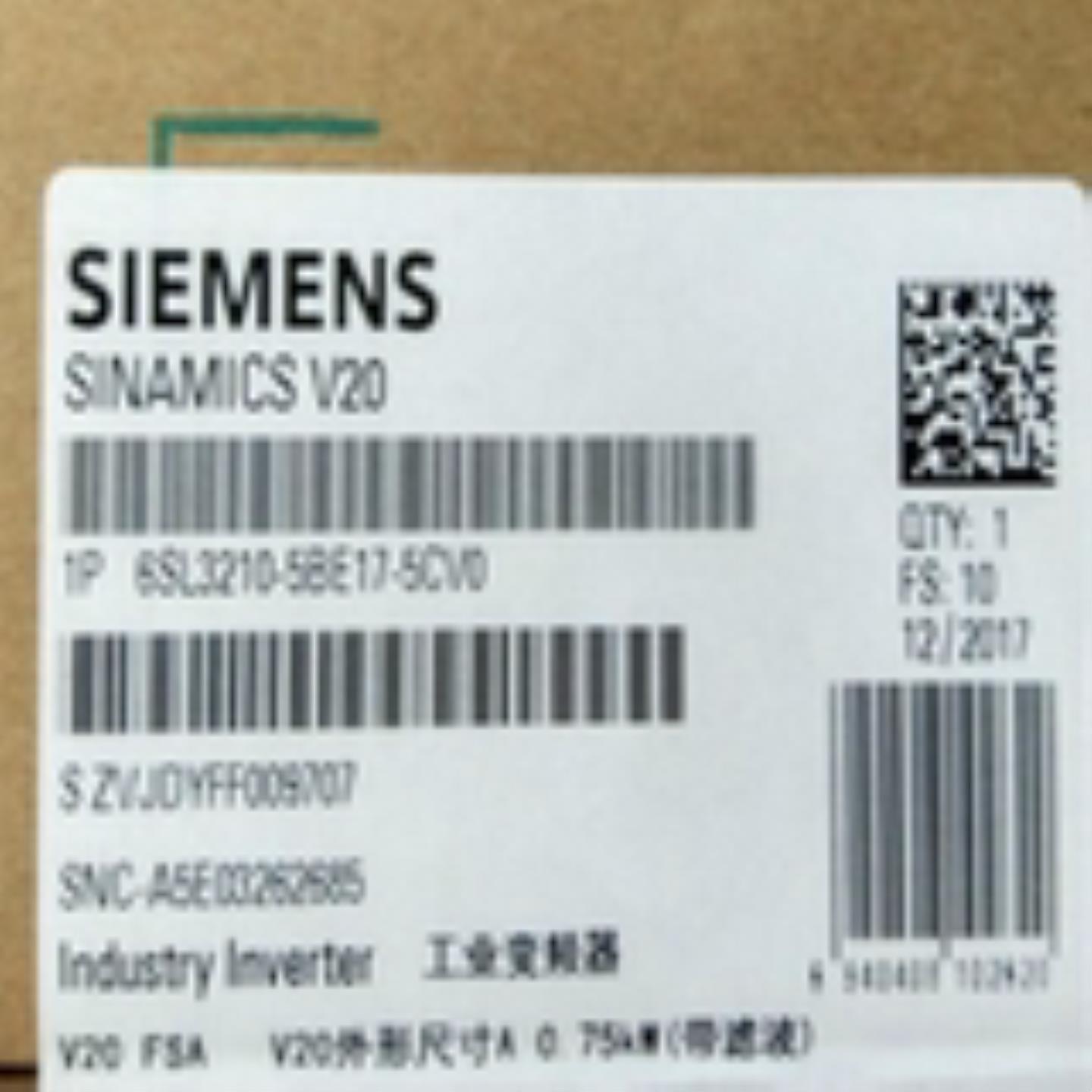 6SL3210-5BE17-5CV0西门子V20变频器全新原装6SL32105BE17询价