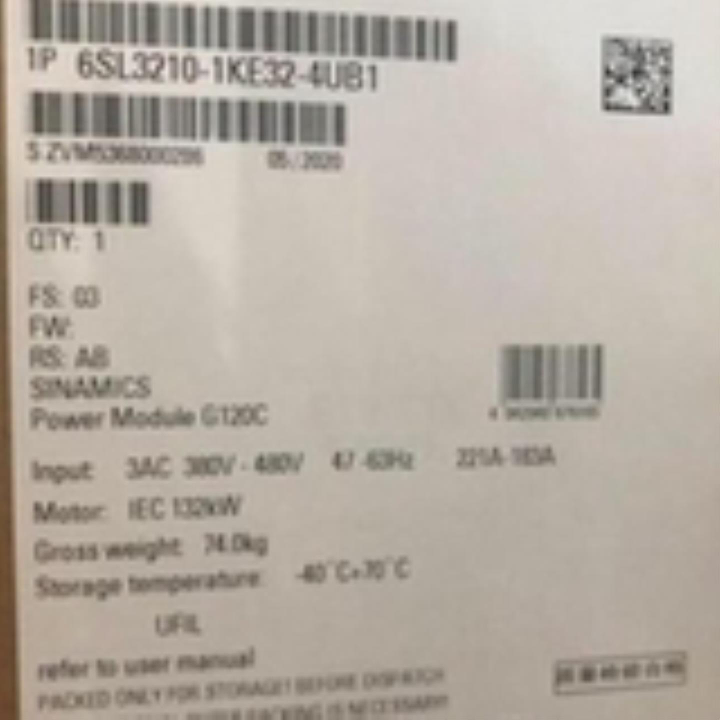 6SL3210-1KE32-4UB1西门子G120C变频器132KW 6SL32101KE324U询价